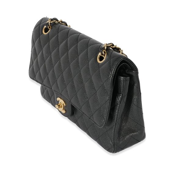 Chanel Black Quilted Caviar Medium Double Flap Bag - Picture 2 of 8